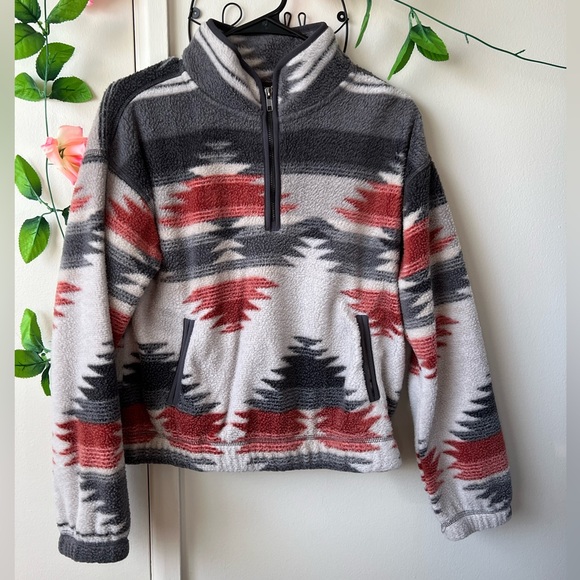 Thread & Supply Tops - Thread & Supply Aztec Fleece Quarter Zip Pullover Sweater